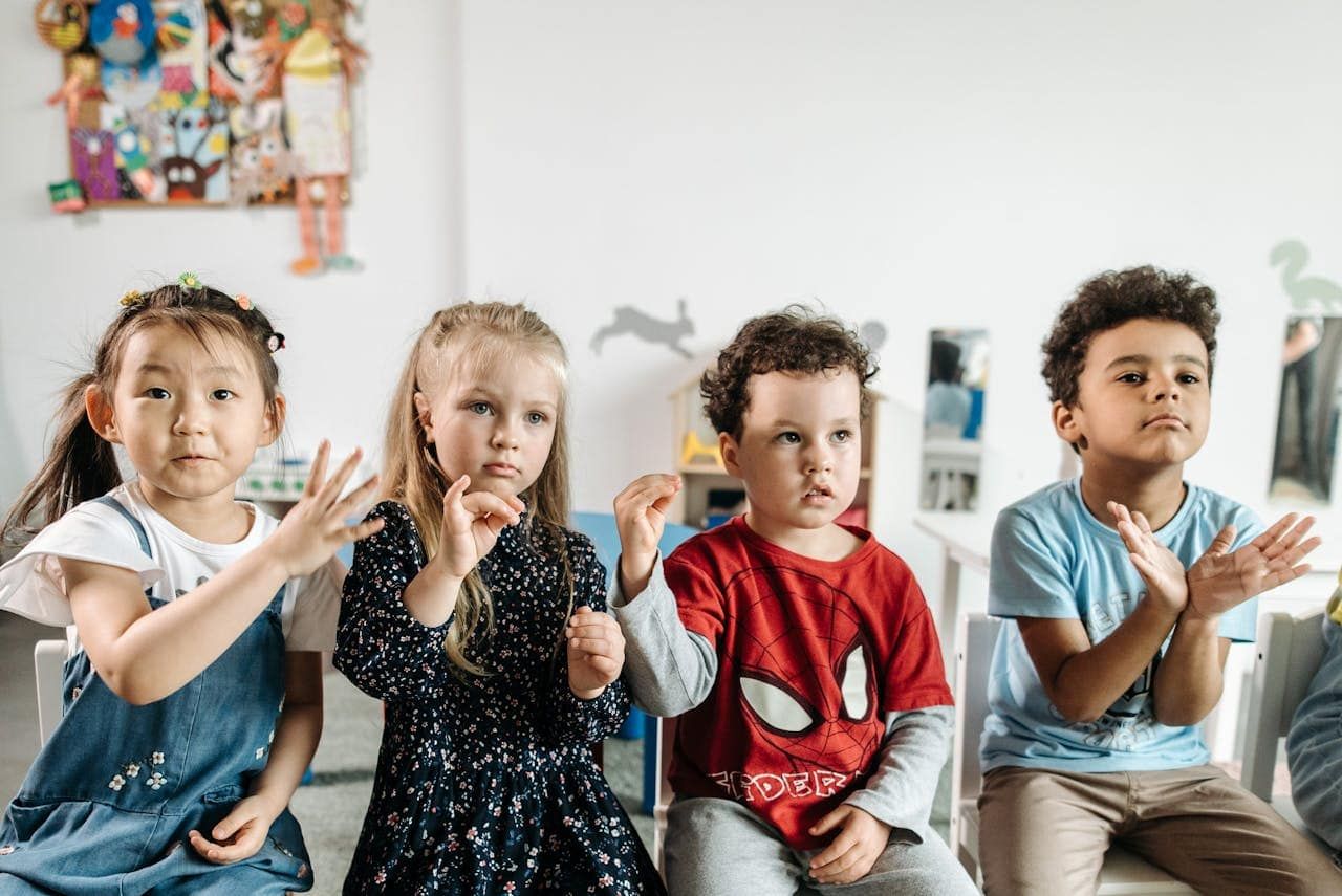 Interact with children classroom