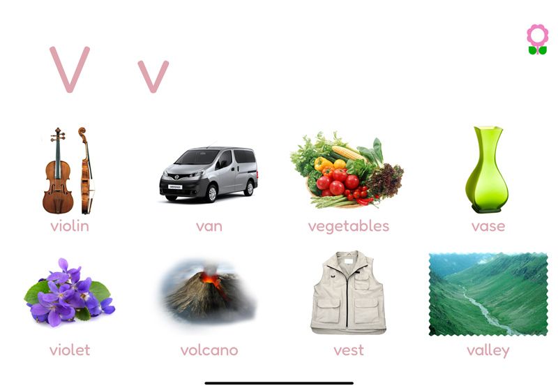 Words starting with the letter V